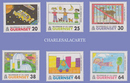 GUERNSEY/GUERNESEY 2000  MILLENIUM BY CHILDREN  S.G. 851-856  U.M.  N.S.C. - Guernesey