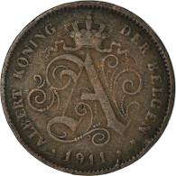 Monnaie, Belgique, Albert I, 2 Centimes, 1911, TB+, Cuivre, KM:65 - 2 Cent