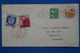 Z8 CHINA  AMERICA BELLE LETTRE BINATIONALITE  1949 LOS ANGELES+ AFFRANCHISSEMENT INTERESSANT - Cartas & Documentos