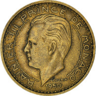 Monnaie, Monaco, Rainier III, 50 Francs, Cinquante, 1950, TTB, Aluminum-Bronze - 1949-1956 Franchi Antichi