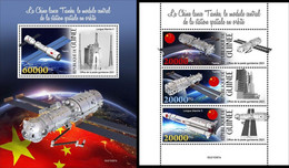 Guinea 2021, Space, Tianhe, 4val In BF +BF - Timbres