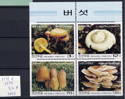 Feuillet Neuf ** TTB  Corée Du Nord  Champignons Mushroom Setas Pilze - Mushrooms