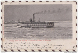 5AH2202 FERRY BOAT ON THE ST LAWRENCE RIVER IN WINTER 2  SCANS - Gaspé