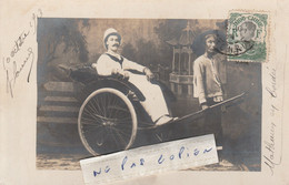 INDOCHINE - Mathurin En Bordée Dans Un Pousse Pousse En 1913 ( Carte Photo ) - Viêt-Nam