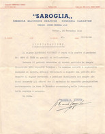 0576 "SAROGLIA - TORINO - FABBRICA MACCHINE GRAFICHE-FONDERIA CARATTERI - DICHIARAZIONE 1949" CARTA INTESTATA - Italië
