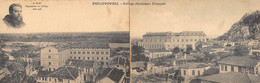 CPA GRECE GRANDE CPA DOUBLE PHLIPPOPOLI COLLEGE GYMNASE FRANCAIS (rare - Bulgaria