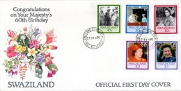 Swaziland - 1986 60th Birthday Of QEII FDC # SG 500-504 , Mi 499-503 - Swaziland (1968-...)