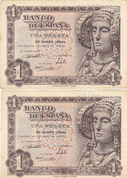 CRBS0029 PAREJA BILLETES ESPAÑA 1 PESETA 1948 MBC SERIE N 10 - Sonstige & Ohne Zuordnung