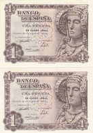 CRBS0034 PAREJA BILLETES ESPAÑA 1 PESETA 1948 SERIE M SIN CIRCULAR 25 - Altri & Non Classificati