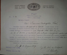 LETTERA CONFERMA ACQUISTO FIAT TORPEDO 510  ANNO 1919 - Italia