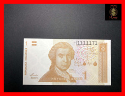 CROATIA 1 Dinar  8.10.1991  P. 16   "nice Serial Number 1111171"    UNC - Croatie