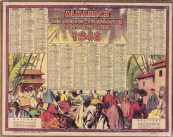 ALMANACH DES POSTES 1948 - FORMAT CARTONNE SIMPLE- AUCUNE PAGE AU VERSO. - Big : 1941-60