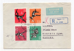 1963 YUGOSLAVIA, CROATIA, ZAGREB, AIRMAIL TO CANADA - Luftpost