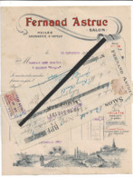 Facture Illustree Et Mandat1919  FERNAND ASTRUC SALON Huiles Savonnerie A Vapeur  Clas 11 N099 - 1900 – 1949