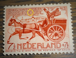 Nederland - MAST - 422 P - 1943 - Plaatfout - Postfris - Puntje Boven 1e E Van POSTZEGEL - Errors & Oddities