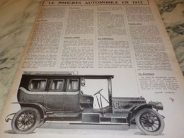 ANCIENNE PUBLICITE PROGRES AUTOMOBILE DE DION BOUTON 1911 - Voitures