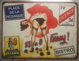 Plaque Métal Vintage Fanny - Plaques En Tôle (après 1960)