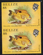 Belize 1984-88 Damselfish $5 Def In U/M Imperf Pair (SG 780) - Belize (1973-...)