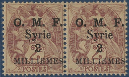 France Colonies Françaises Syrie N°26d** Paire Avec Variété S De Millièmes Renversé Tenant à Normal Rare Ainsi ! - Neufs