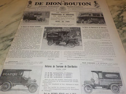 ANCIENNE PUBLICITE JOURNAL INDUSTRIEL AUTOMOBILE DE DION BOUTON 1908 - Voitures