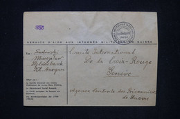 SUISSE - Enveloppe D'un Interné De Holderbank Pour La Croix Rouge De Genève Avec Contrôle Postal Suisse - L 104239 - Marcophilie