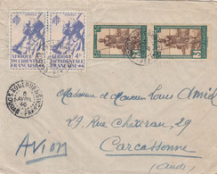 LETTRE. SOUDAN. 5 AVRIL 46. PAR AVION. 14Fr. KOULOUBA POUR CARCASSONNE - Storia Postale