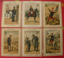6 Images Chromo Armée Française. Invalide Santé Douanier Porte-drapeau Garde Républicaine Infanterie Marine. Vers 1890 - Autres