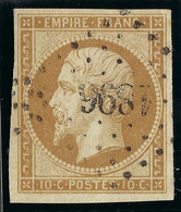 FRANCE CLASSIQUE: Le Y&T 13Ac, 4 Marges, Ni Pli Ni Aminci, Obl. PC 1896 (Marseille) - 1853-1860 Napoleon III