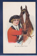 CPA Femme Avec Cheval Horse Illustrateur Femme Women écrite - 1900-1949