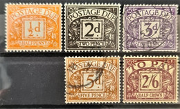 GREAT BRITAIN 1954 - MLH/canceled - SG D40, D41, D42, D44, D45 - Watermark Tudor Crown Set - Taxe