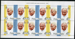 POLAND 1987 Papal Visit Complete Sheet MNH / **.  Michel 3099-100 - Blocks & Sheetlets & Panes