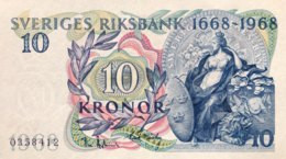 Sweden 10 Kronor, P-56 (1968) - UNC - 300 Years Central Bank - Suecia