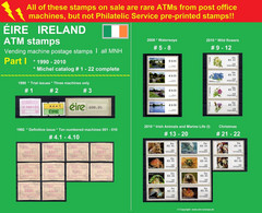 EIRE Ireland ATM Stamps PART I * 1990-2010 MNH * Frama Klussendorf Soar Distributeur Vending Machine Kiosk - Franking Labels