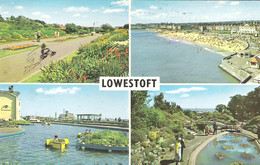 SCENES FROM LOWESTOFT, SUFFOLK, ENGLAND. Circa 1976 USED POSTCARD Ah4 - Lowestoft