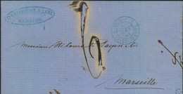 1861, Kompletter Faltbrief Von HAMBURG Nach Marseille. Transit TOUR PAR VALENCIENNES - Hamburg