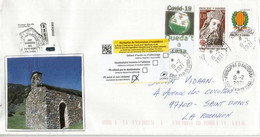 Lettre Andorre Adressée à St Denis (La Réunion), Pendant épidémie Covid19, Retour à L'expediteur, Deux Photos - Covers & Documents