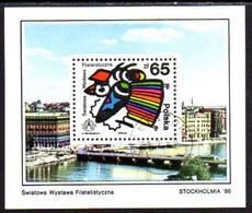 POLAND 1986 STOCKHOLMIA Philatelic Exhibition Block Used.  Michel Block 100 - Gebraucht