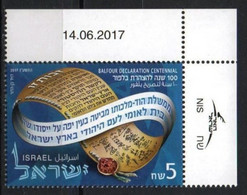 Israel  2017. Balfour Declaration Centennial   MNH - Unused Stamps (without Tabs)