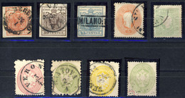 Lotto Di Valori Usati - 9 Esemplari Dal 1850 Al 1865 - Lombardije-Venetië