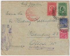 Brazil 1932 Airmail Condor Graf Zeppelin Cover From Santos To Hamburg Germany LZ-127 Friedrichshafen Flight To Berlin - Airmail (Private Companies)