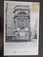 Timbres Semeuse 15c N°130 Quasi-entièrement Décoloré Sur CP De La Statue De Molière à Paris - 1905 - Brieven En Documenten