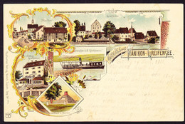 1900 Mit Feldpost Gelaufene Litho AK: Gruss Aus Nänikon-Greifensee. 5 Bildrig. Leicht Fleckig. - Greifensee