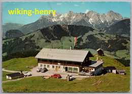 Österreich Tirol Fieberbrunn - Alpengasthof Lärchfilzhochalm 1   Mit VW Käfer Faltdach Austin Autobianchi Und Fiat 1100 - Fieberbrunn