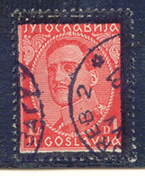 JUGOSLAWIEN 1934 Tod Von König Alexander 1 Din Schwarz/dunkelrot Gest. ABART DD - Imperforates, Proofs & Errors