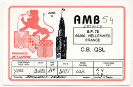 FRANCE - Carte Radio-amateur - FRANCE / FLANDRE - AMB 54 - 59560 Hellemmes - 1993 - Amateurfunk