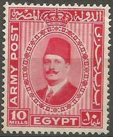 Egypt  - 1936 King Fuad Army Post 10m  MH *    Sc M13 - Unused Stamps