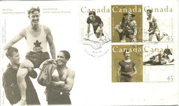 CANADA  ENVELOPPE FDC SPORTIFS CANADIENS MEDAILLES AUX JEUX OLYMPIQUES 1996 - 2001-2010