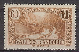 Andorra Fran. 1937 Paisajes 60 C Ed:69 (*) - Neufs