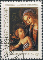 Hongrie 1990. ~  YT 3301 (par 4) - "Madonna With Child" By Botticelli - Usati