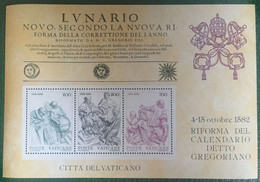 1990 - Vaticano - Foglietto Nuovo - Lunario - Riforma Del Calendario Detto Gregoriano - Tre Valori - Markenheftchen